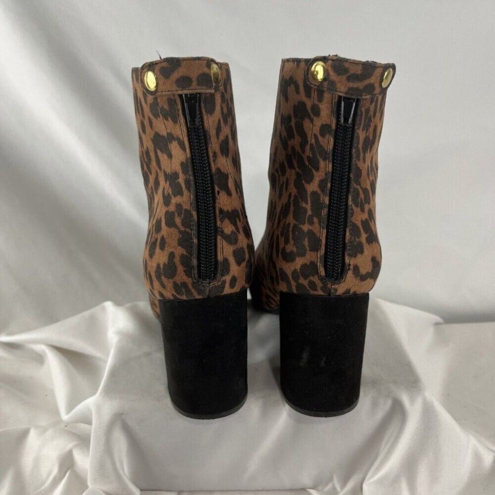 Steve Madden Confident Fabric Leopard Print Block Heel Bootie Women’s Size 8.5 - Picture 9 of 16